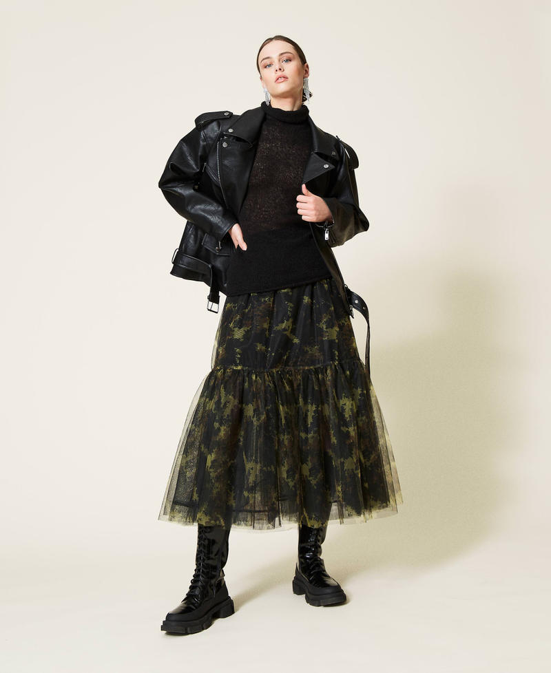 Alpaca blend turtleneck jumper Black Woman 212AP3242-0T