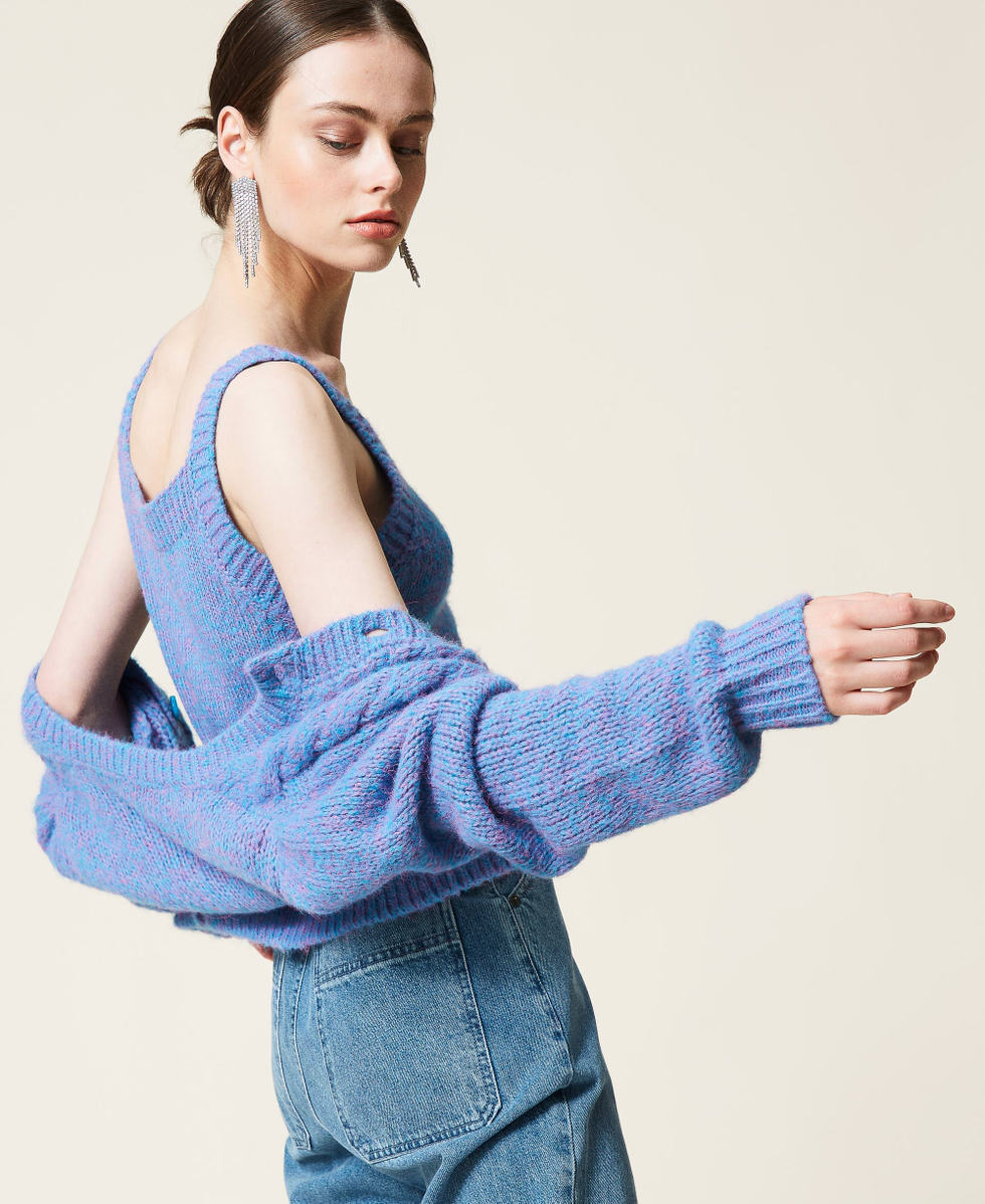 Celestine' top and cardigan twin-set Woman, Purple | TWINSET Celestine' top and cardigan twin-set Woman, Purple | TWINSET