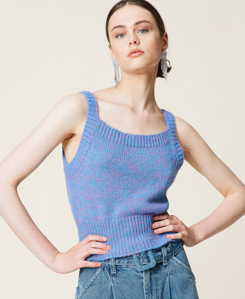 Celestine' top and cardigan twin-set Woman, Purple | TWINSET Celestine' top and cardigan twin-set Woman, Purple | TWINSET