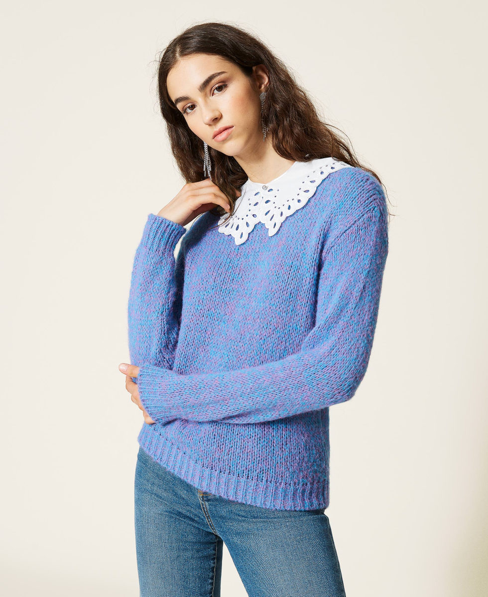 Jersey Celestine de alpaca mixta y cuello camisero Mujer Morado