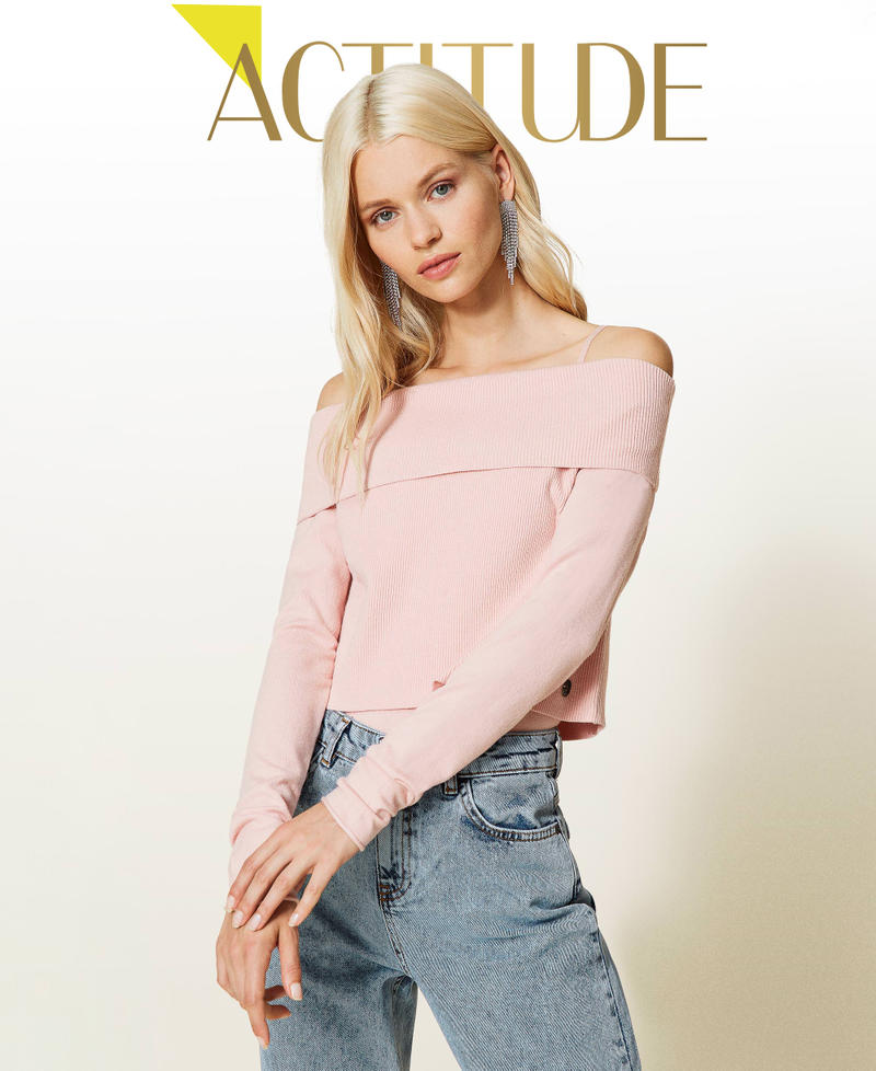 Quartz' jumper and bodysuit twin-set Rosé Woman 212AP3274-01