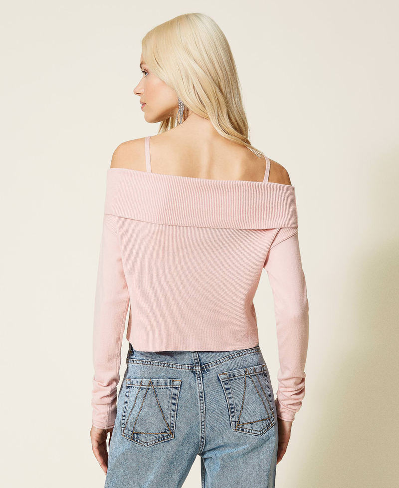 Quartz' jumper and bodysuit twin-set Rosé Woman 212AP3274-03