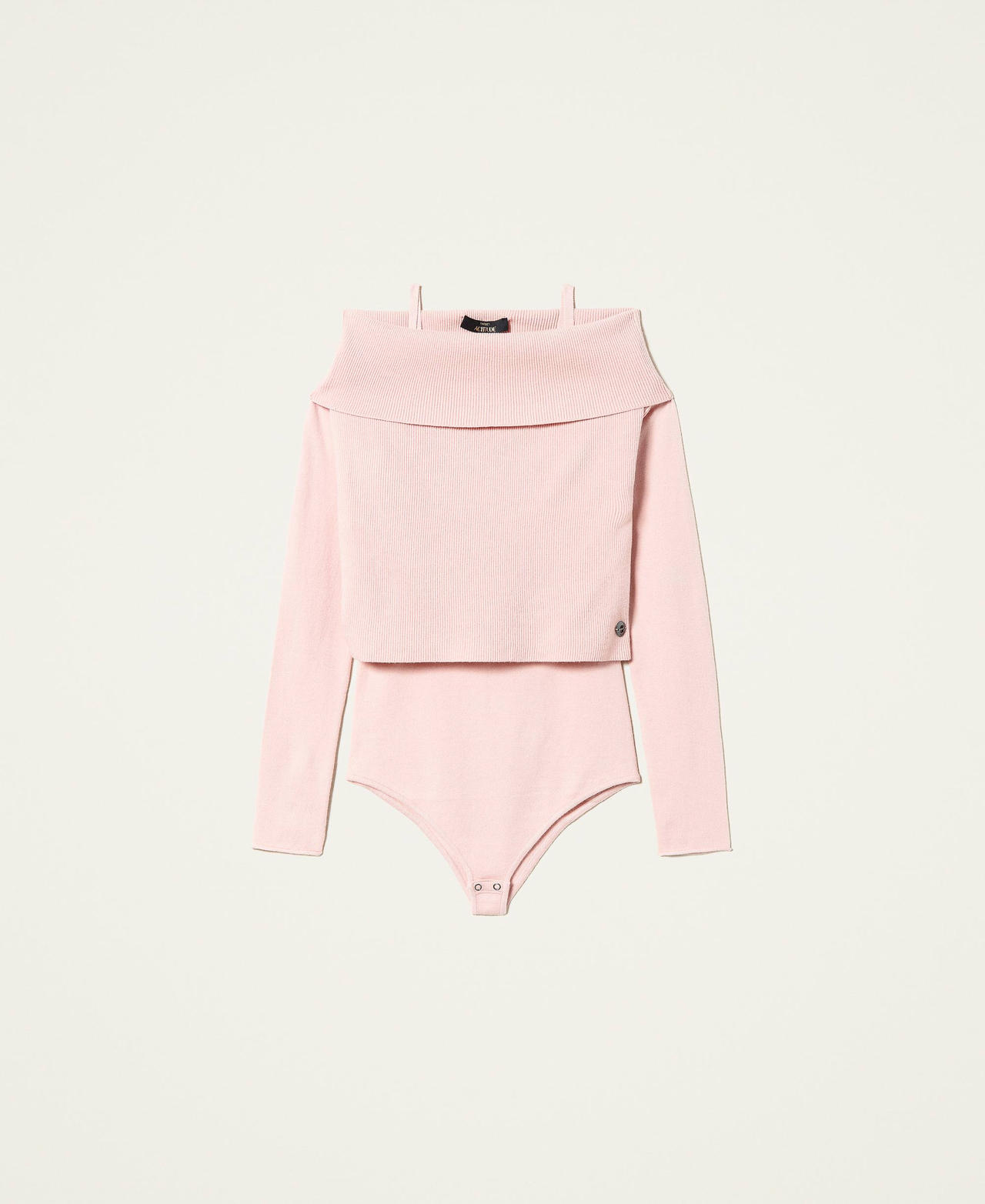 Quartz' jumper and bodysuit twin-set Rosé Woman 212AP3274-0S