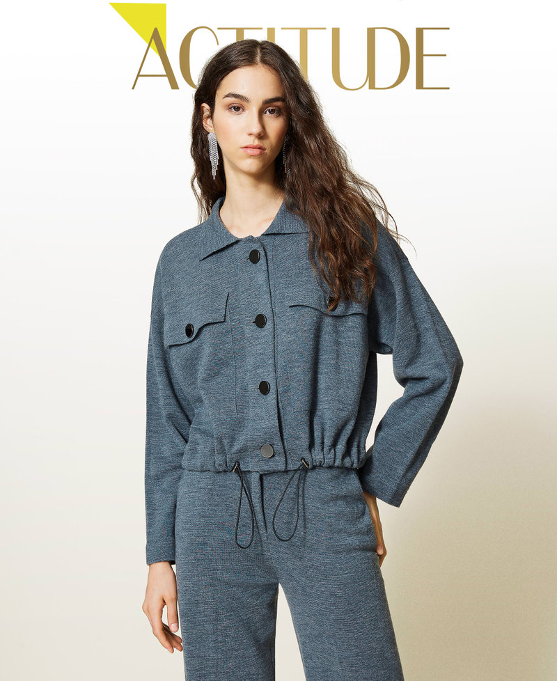 Wool blend jacket Melange Grey Woman 212AP3290-01
