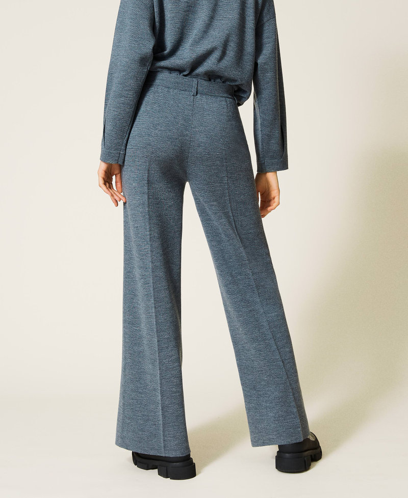 Wool blend wide leg trousers Melange Grey Woman 212AP3291-03