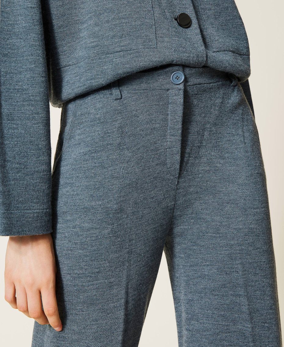 Wool blend wide leg trousers Melange Grey Woman 212AP3291-04