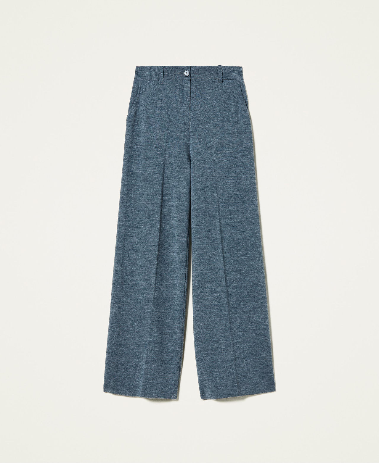 Wool blend wide leg trousers Melange Grey Woman 212AP3291-0S