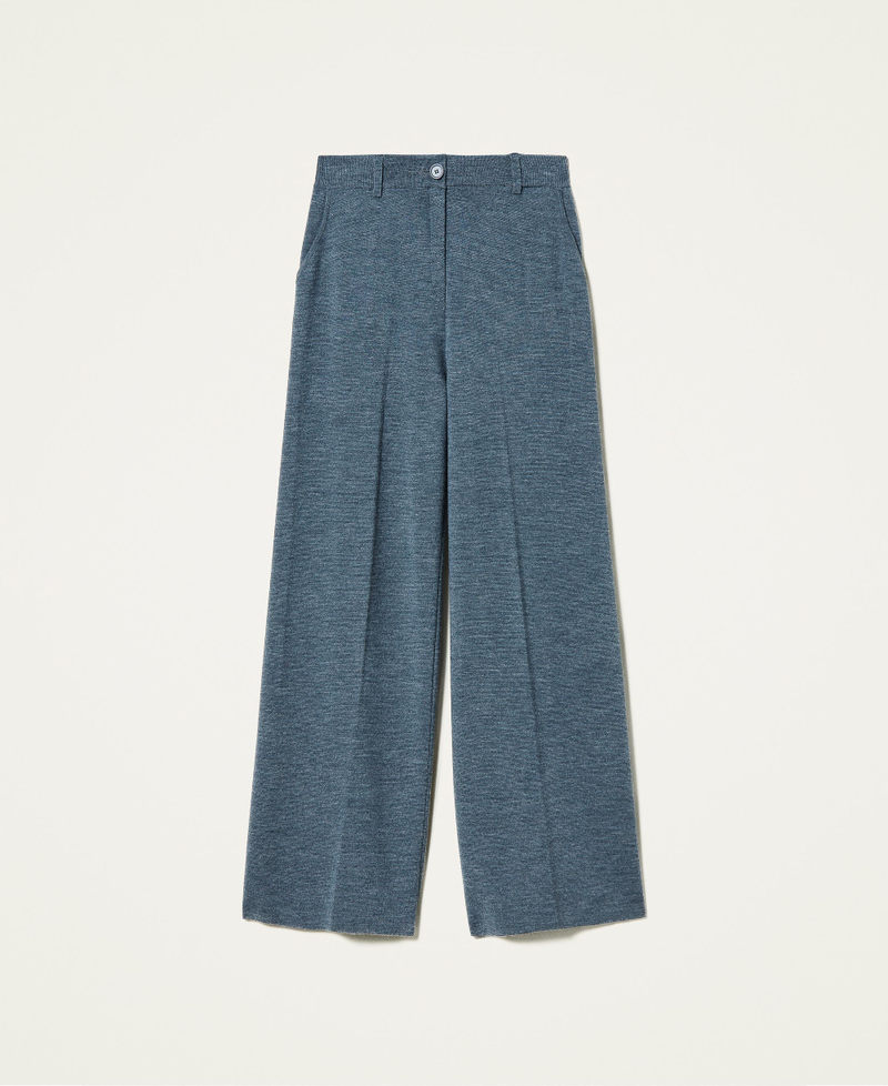 Wool blend wide leg trousers Melange Grey Woman 212AP3291-0S
