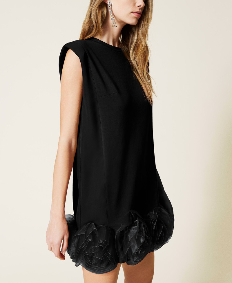 Abito Mini Oasis In Organza Floreale Con Cintura Nera &ndash; UK14 Primavera/estate