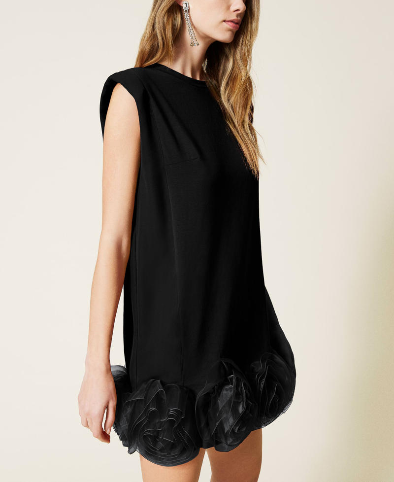 Dress with organza roses