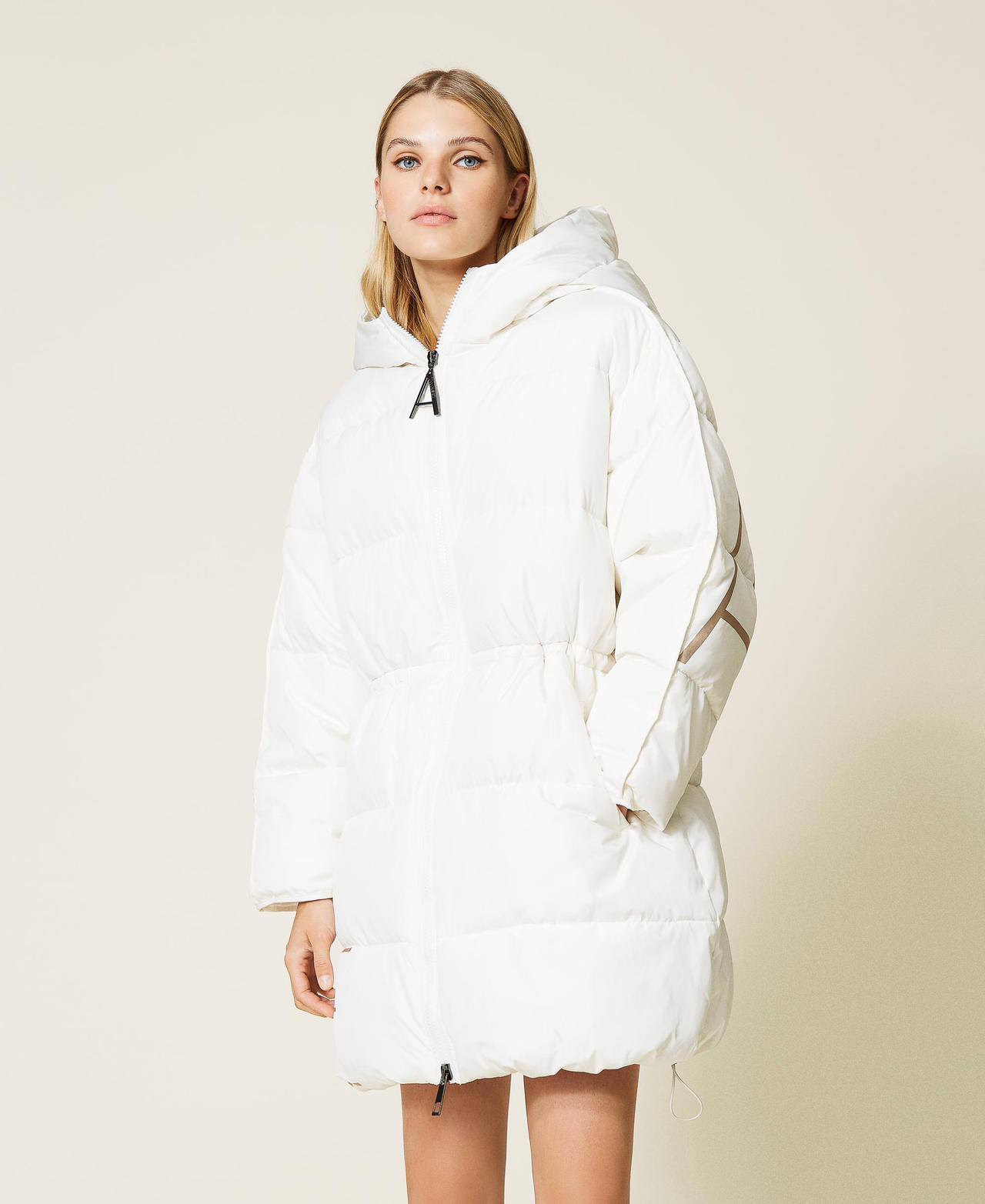 ‘Alum’ puffer jacket with logo print Mother Of Pearl Woman 212AT2040-02
