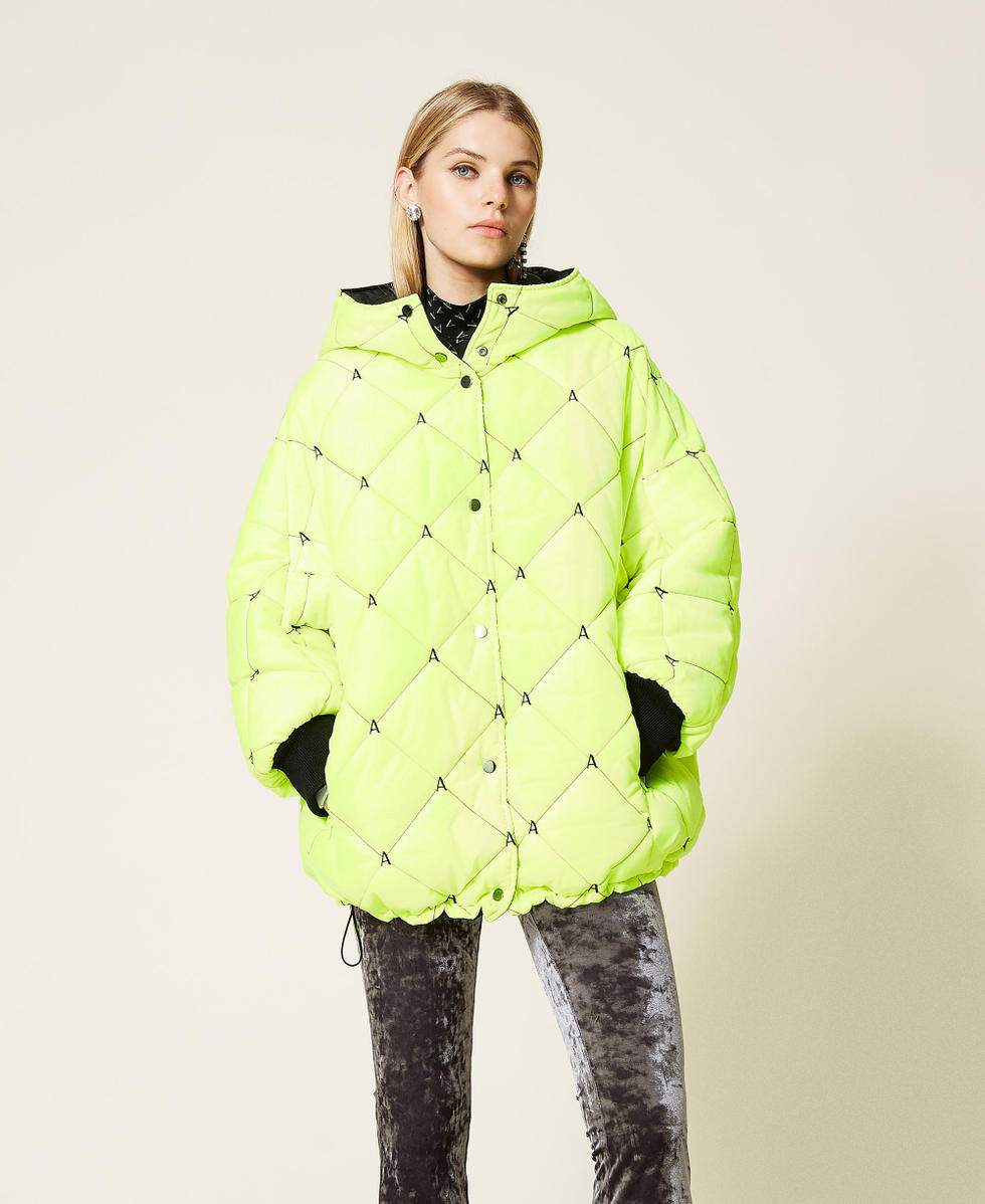 Reversible puffer jacket with embroidery Woman STANDARD TWINSET