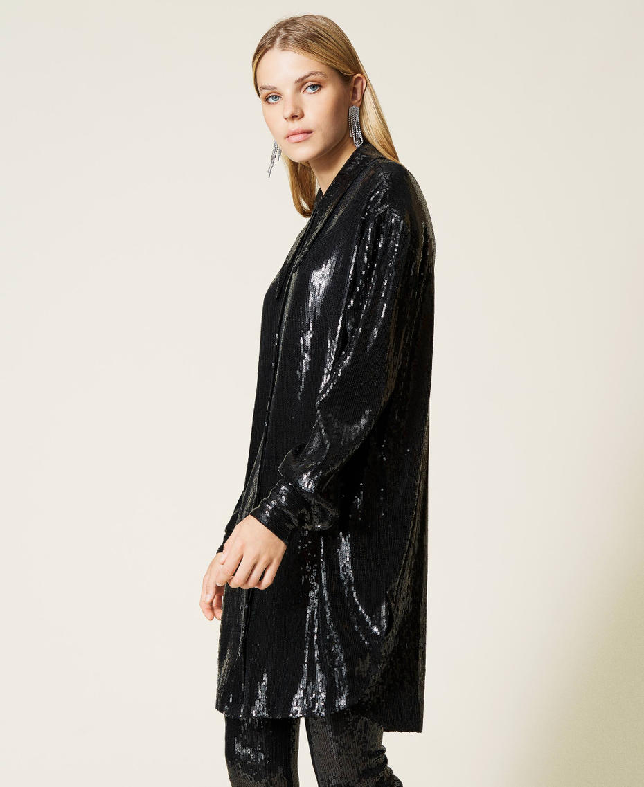 &lsquo;Titanium&rsquo; full sequin dress Black Woman 212AT2080-03