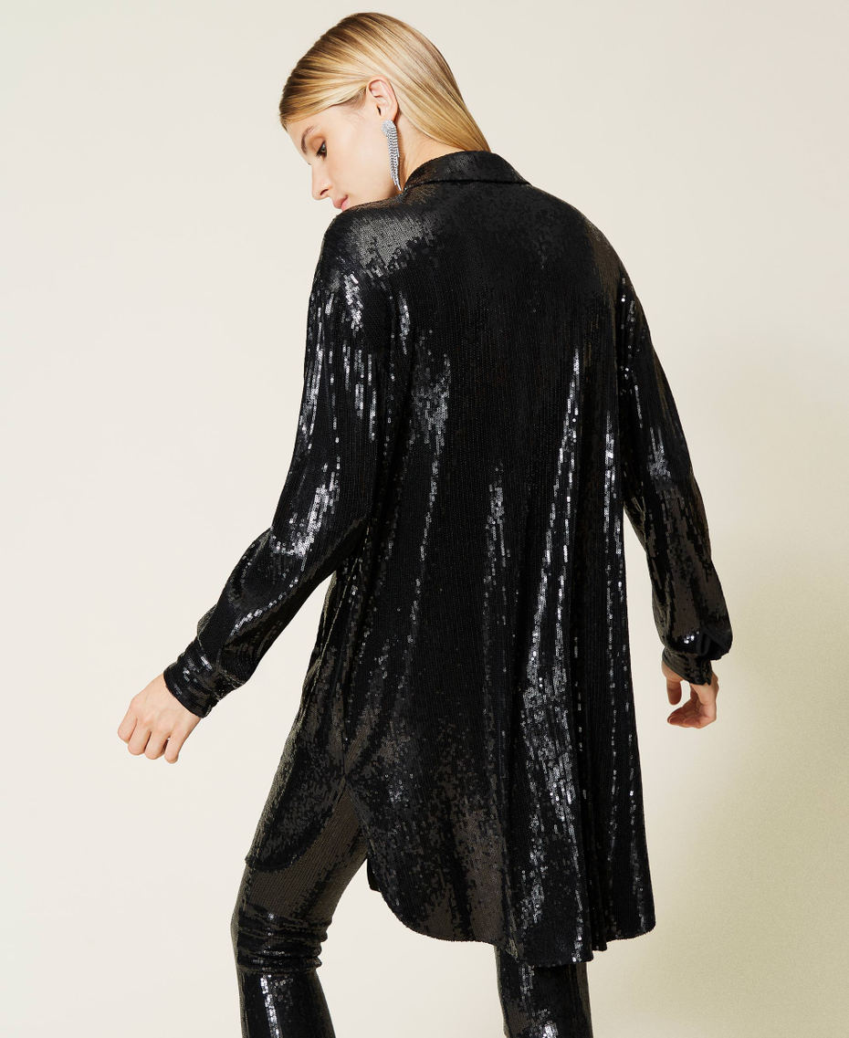 &lsquo;Titanium&rsquo; full sequin dress Black Woman 212AT2080-05