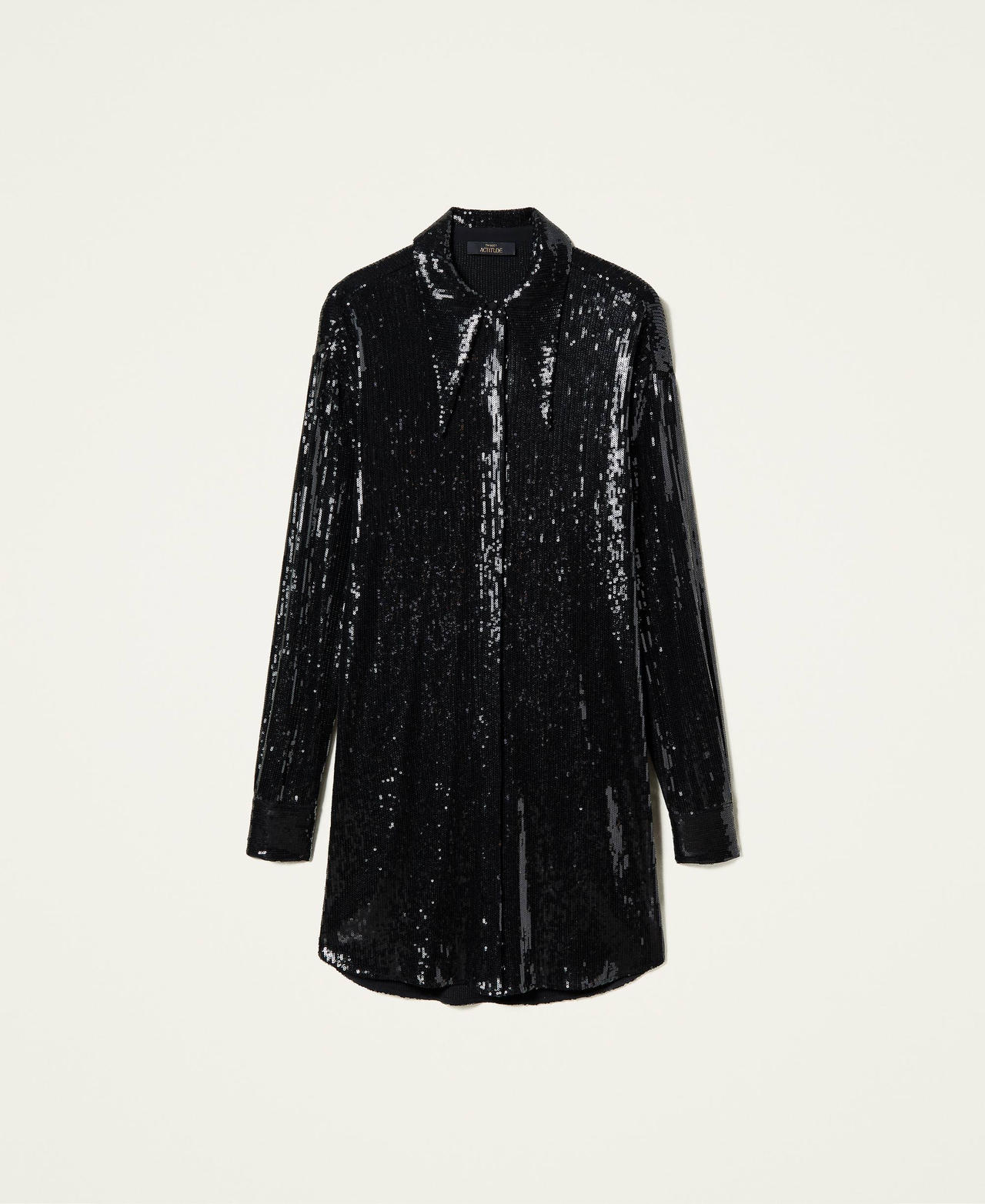 &lsquo;Titanium&rsquo; full sequin dress Black Woman 212AT2080-0S
