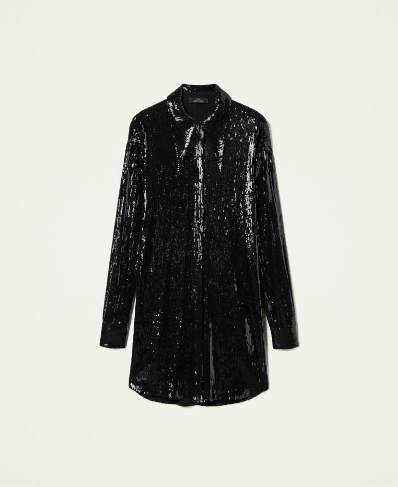 Robe « Titanium » entièrement ornée de sequins Noir Femme 212AT2080-0S