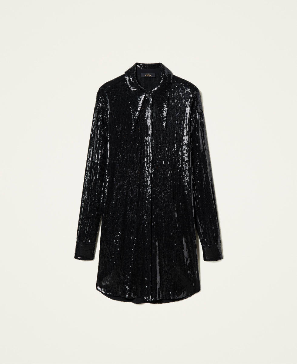 Titanium' full sequin dress Woman, Black | TWINSET Milano