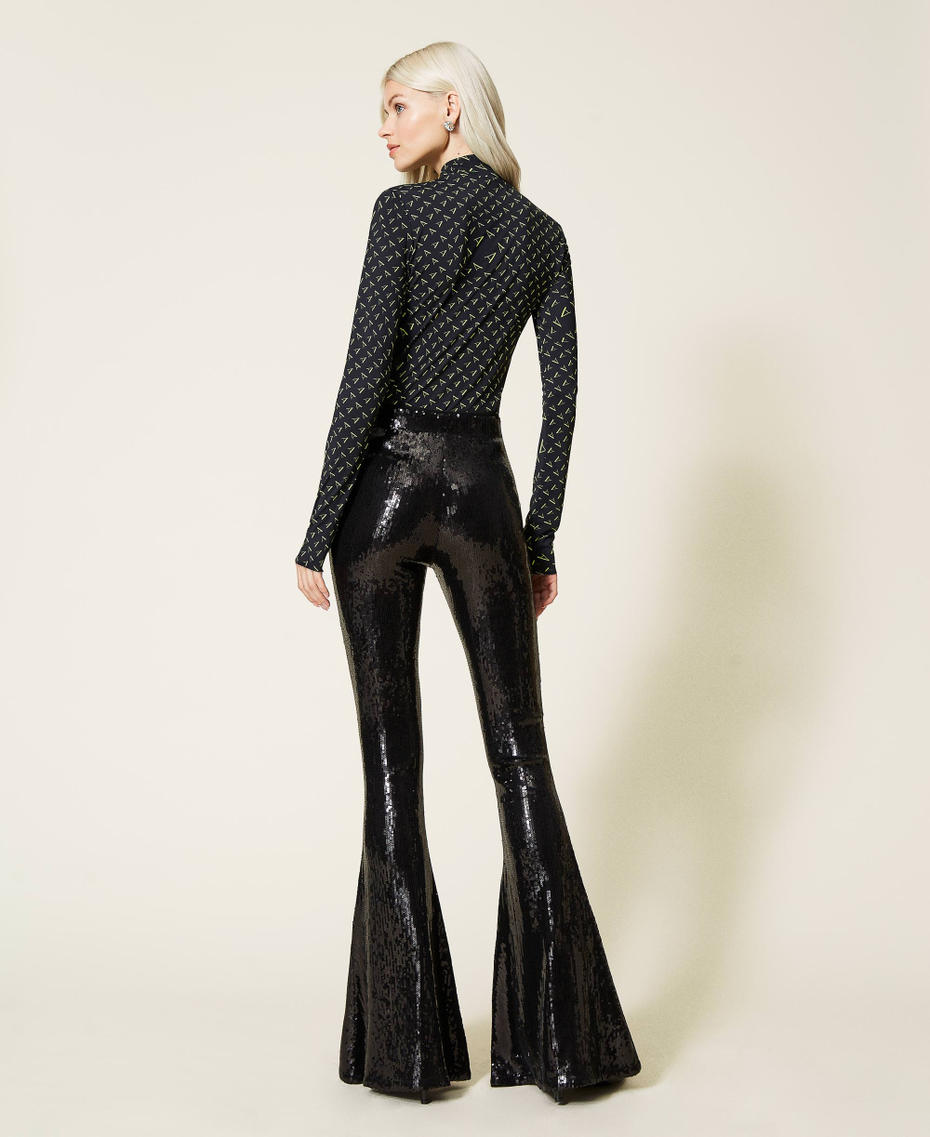 Pantaloni 'Titanium' in full paillettes Nero Donna 212AT2084-05