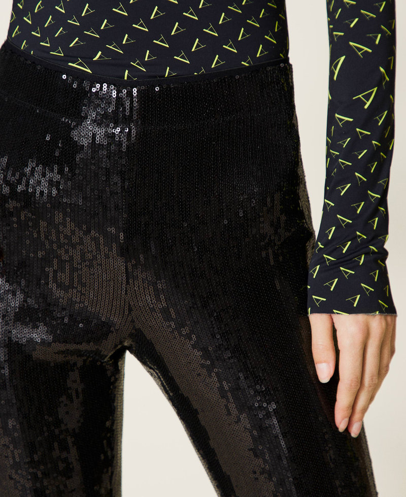 Pantaloni 'Titanium' in full paillettes Nero Donna 212AT2084-06