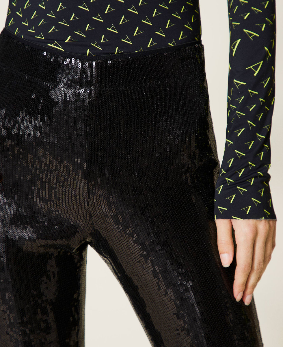 &lsquo;Titanium&rsquo; full sequin trousers Black Woman 212AT2084-06