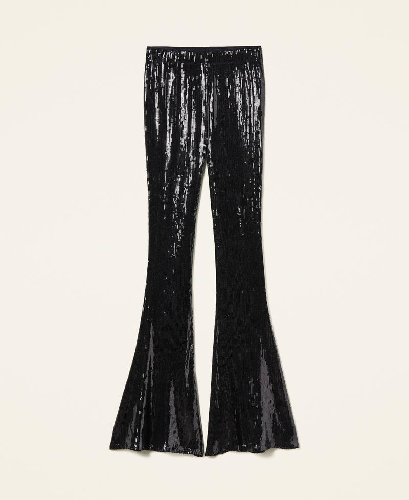 Pantaloni 'Titanium' in full paillettes Nero Donna 212AT2084-0S