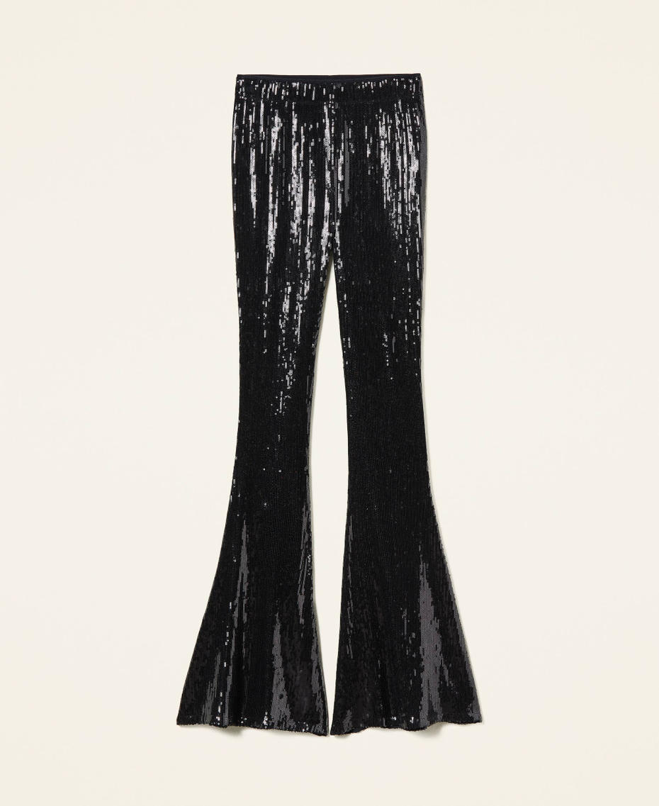 Pantaloni 'Titanium' in full paillettes Nero Donna 212AT2084-0S
