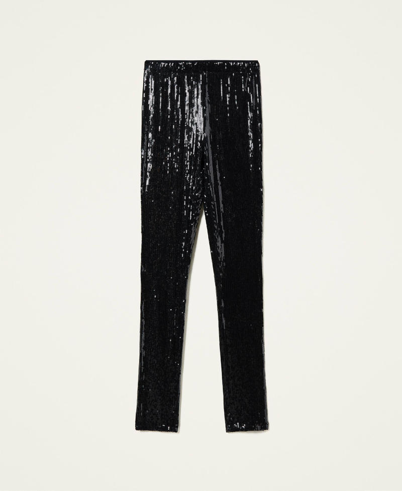 Leggings 'Titanium' in full paillettes Nero Donna 212AT2085-0S