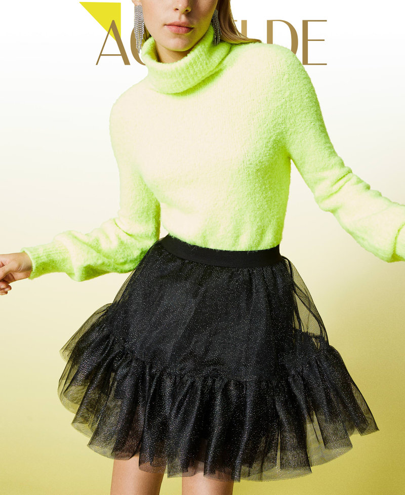 'Amethyst’ glitter tulle skirt Black Woman 212AT2141-01
