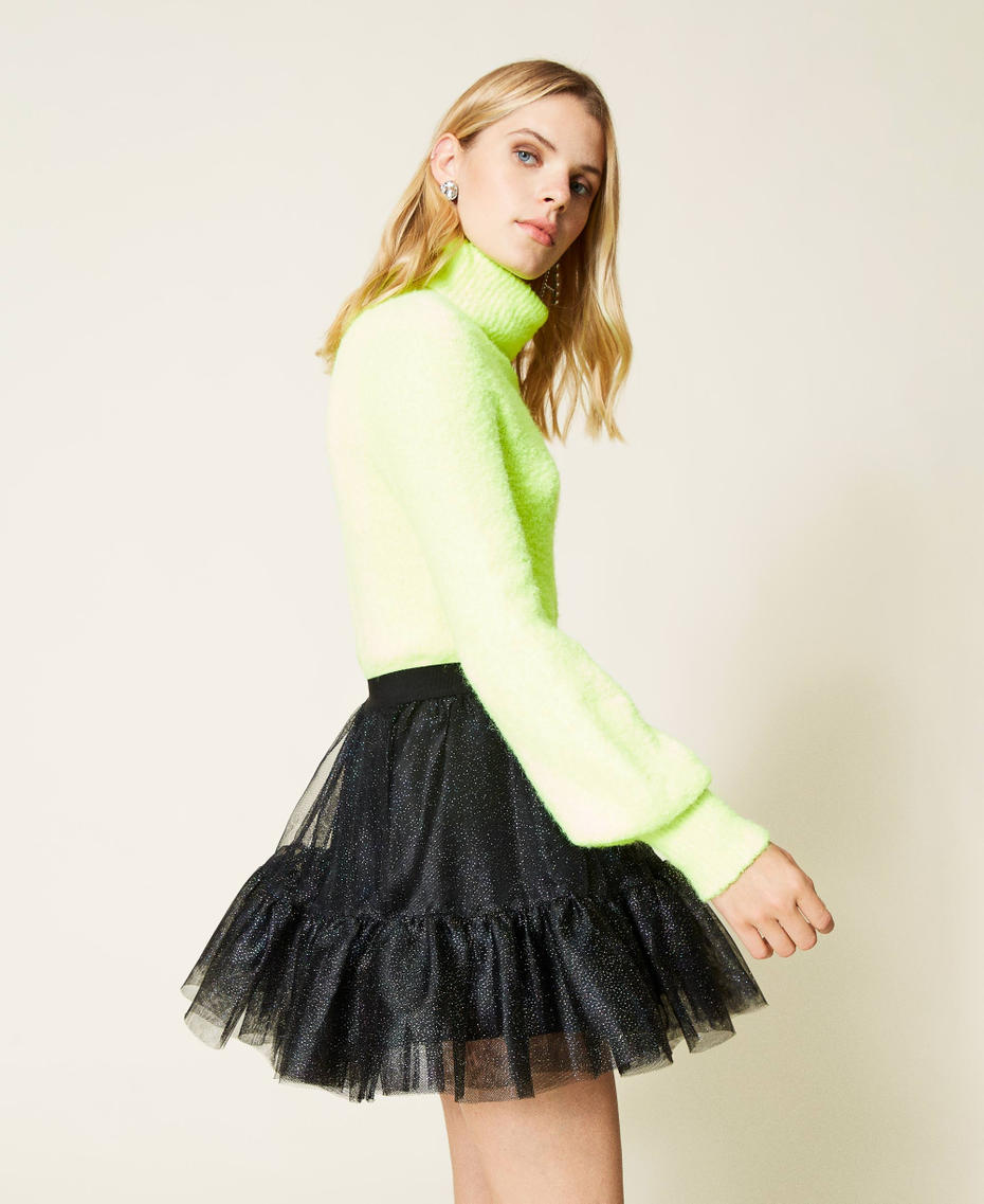 Gonna 'Amethyst' in tulle glitter Nero Donna 212AT2141-03
