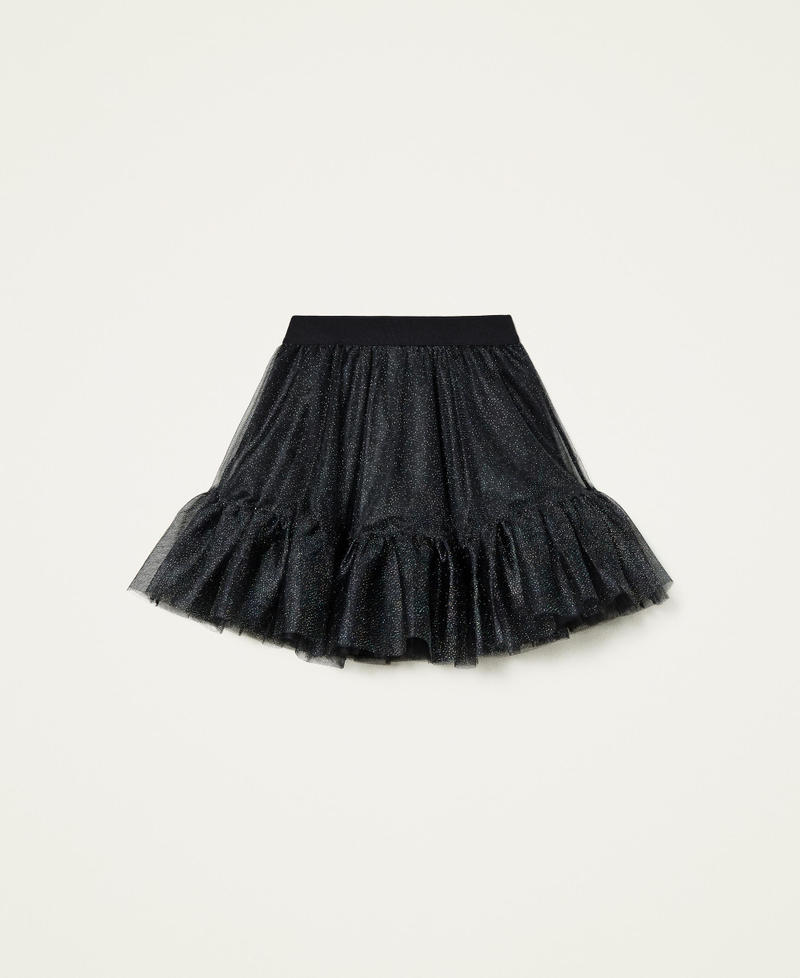 'Amethyst’ glitter tulle skirt Black Woman 212AT2141-0S