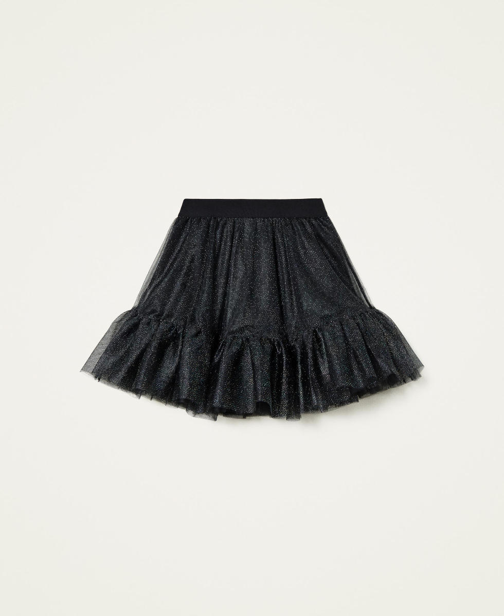Amethyst glitter tulle skirt Woman Black TWINSET Milano