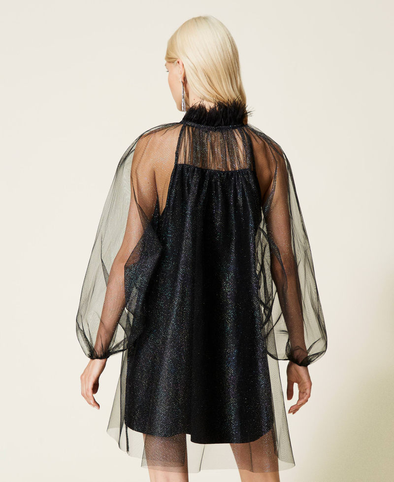 Robe « Amethyst » en tulle pailleté Noir Femme 212AT2142-04