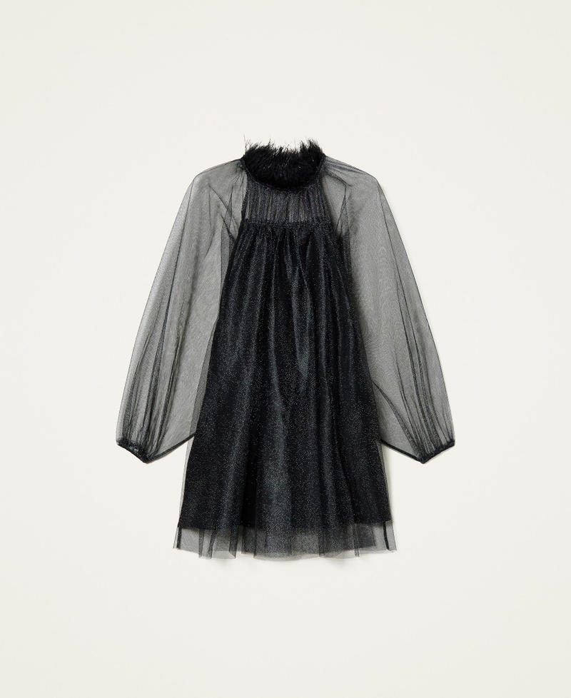 Robe &laquo;&nbsp;Amethyst&nbsp;&raquo; en tulle paillet&eacute; Noir Femme 212AT2142-0S