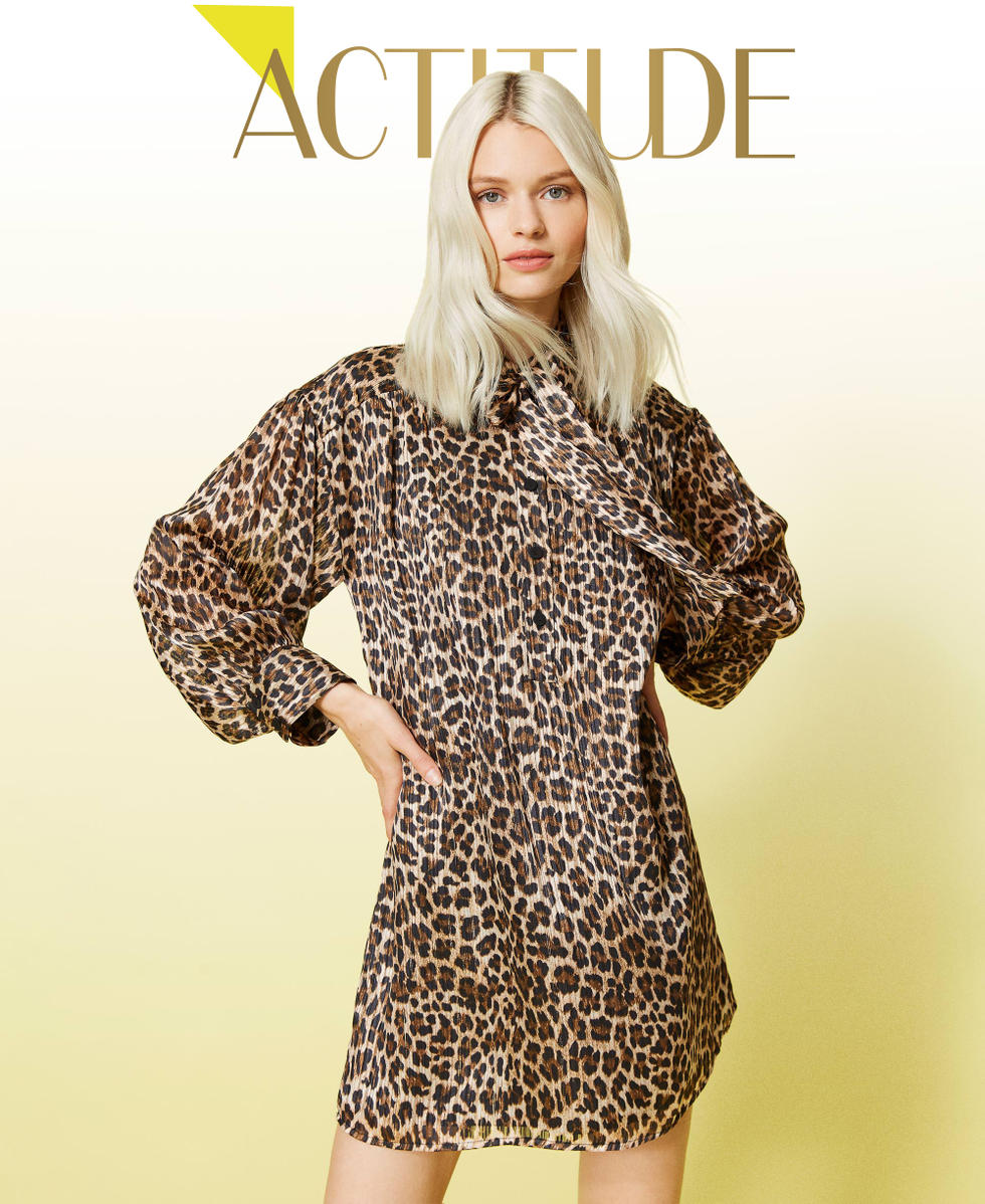 Animal jacquard dress top
