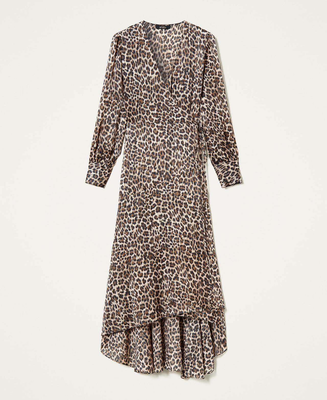 Animal print lurex jacquard long dress Leopard Print Woman 212AT2152-0S