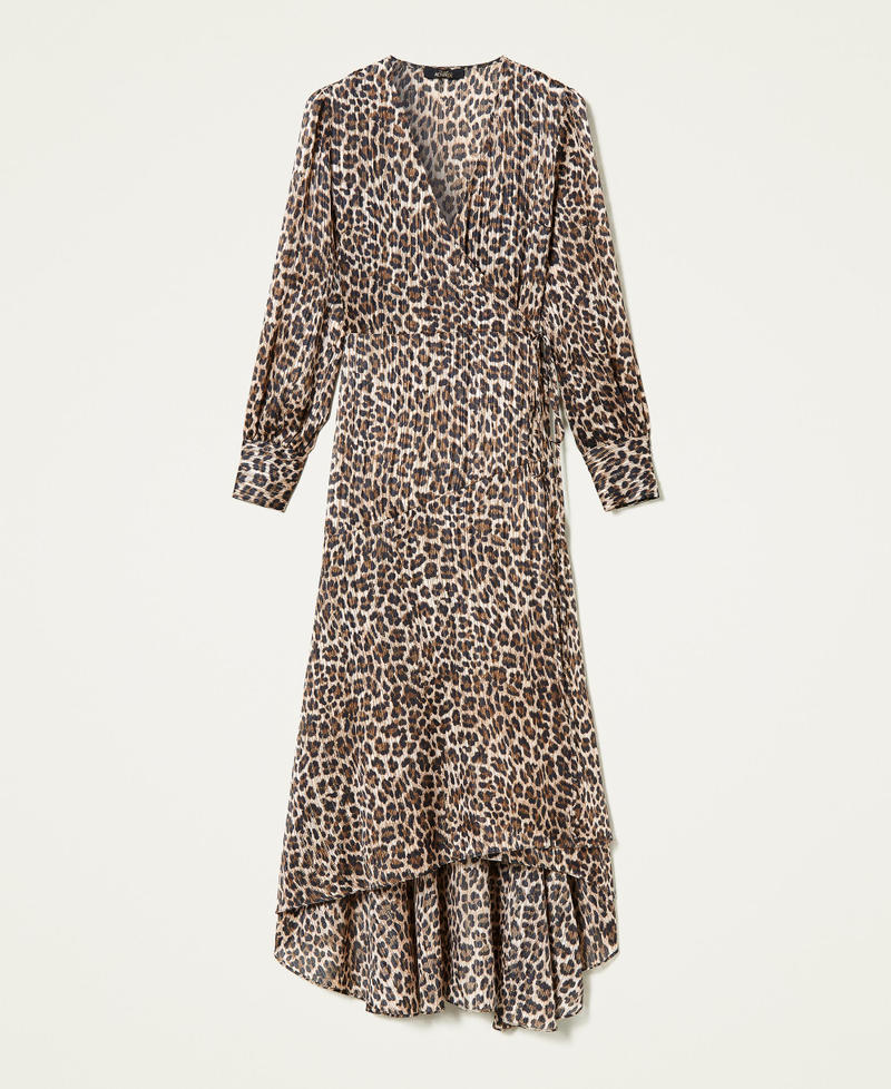 Animal print lurex jacquard long dress Woman, Patterned