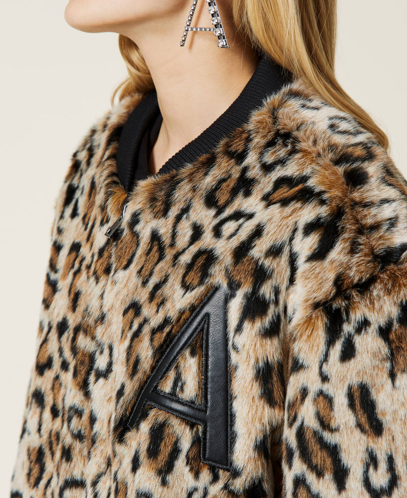 &lsquo;Amber&rsquo; animal print jacquard bomber jacket Jaguar Print Woman 212AT2170-05