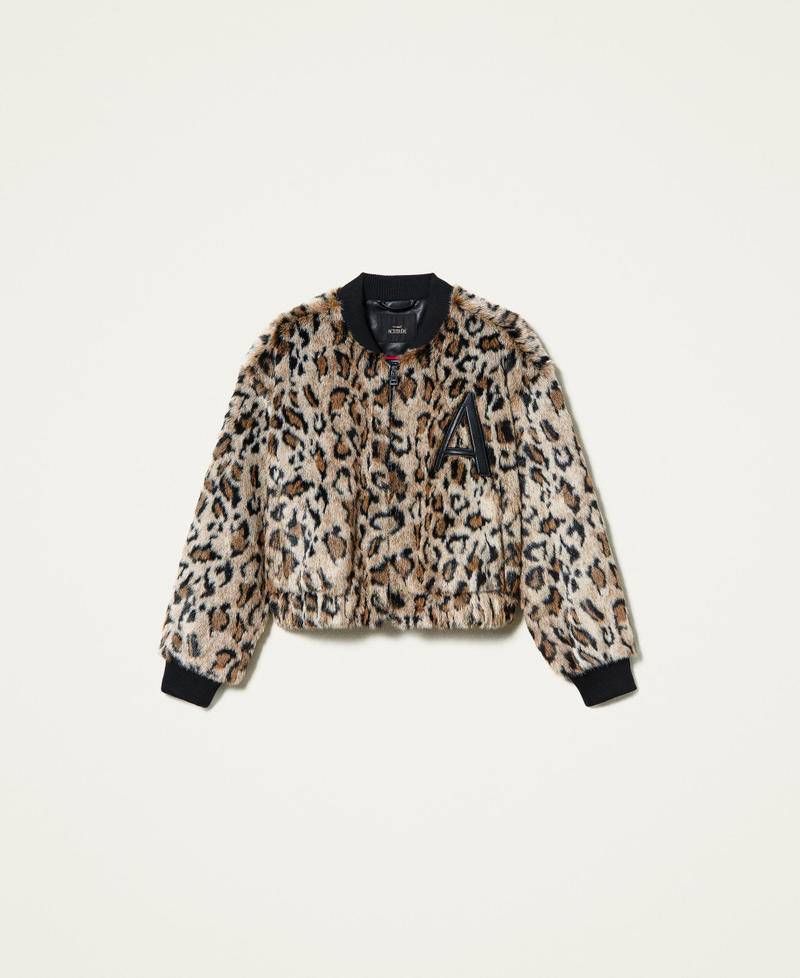 &lsquo;Amber&rsquo; animal print jacquard bomber jacket Jaguar Print Woman 212AT2170-0S