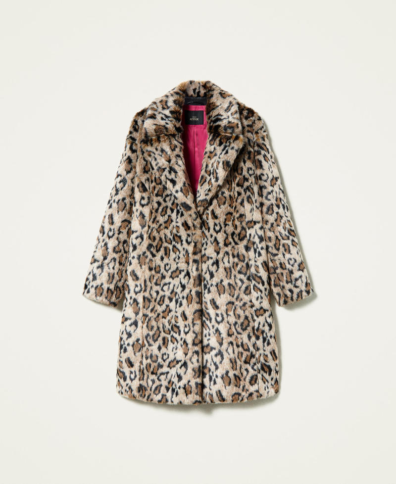 ‘Amber’ animal print jacquard coat Jaguar Print Woman 212AT2171-0S