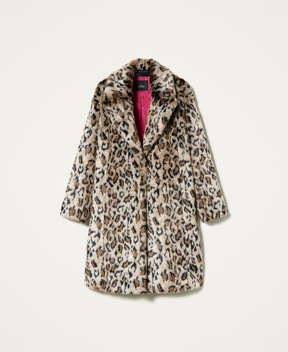 Abrigo 'Amber&rsquo; de jacquard animal print Estampado Jaguar Mujer 212AT2171-0S