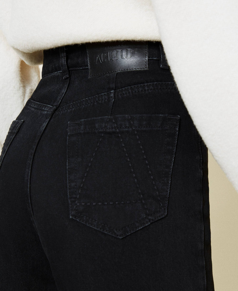 ‘Diamond’ jeans with jewel patch Black Denim Woman 212AT2181-05