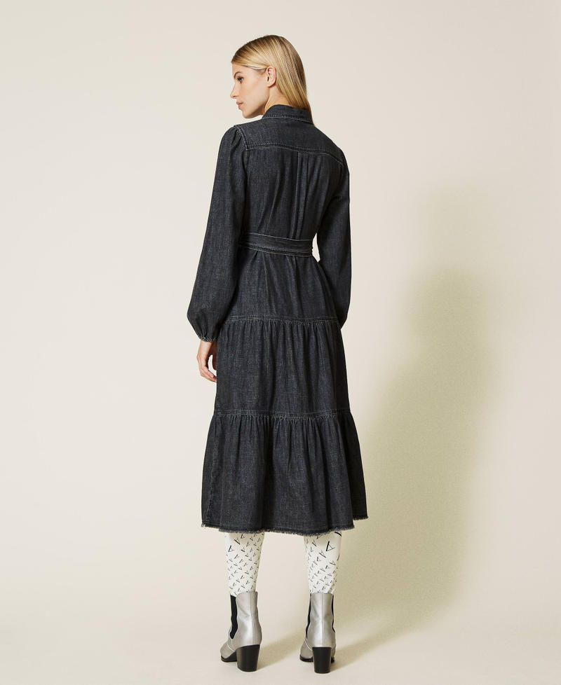 ‘Diamond’ denim long dress Black Denim Woman 212AT2182-03