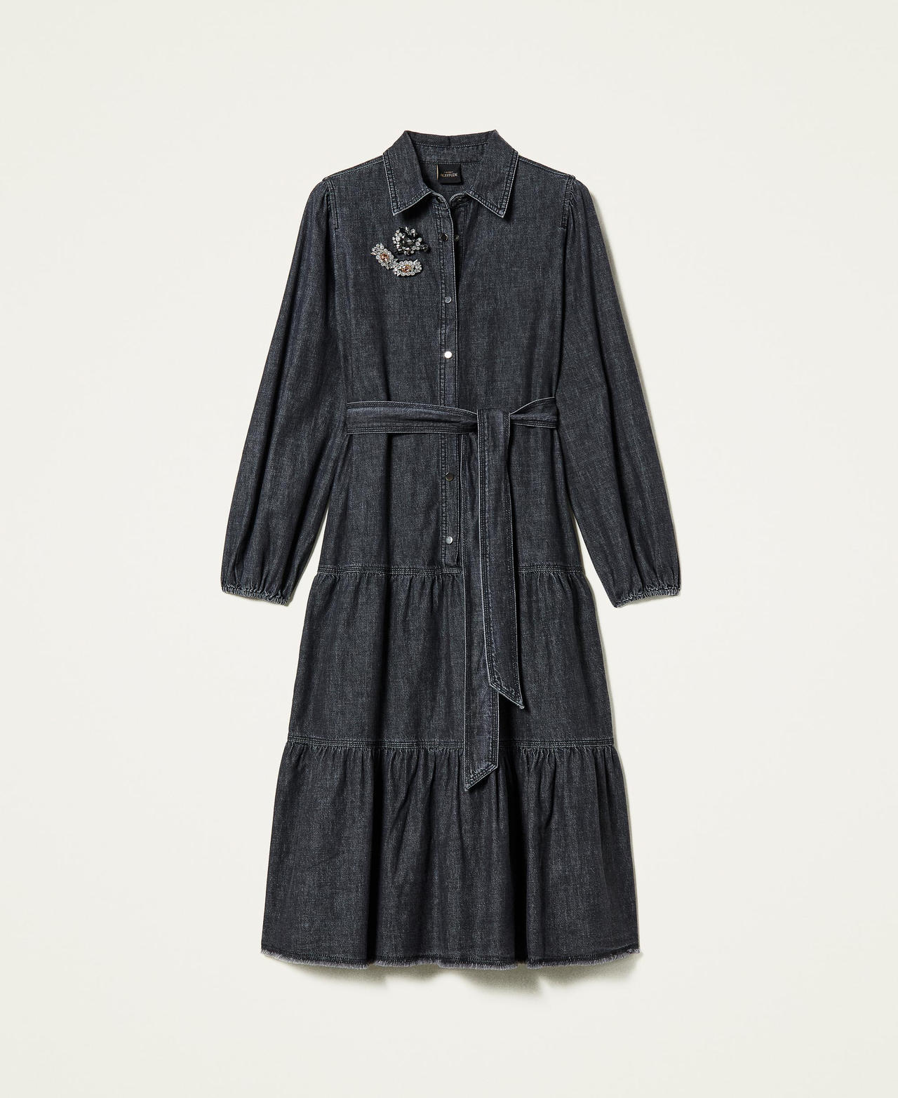 Abito lungo 'Diamond' in jeans Denim Nero Donna 212AT2182-0S
