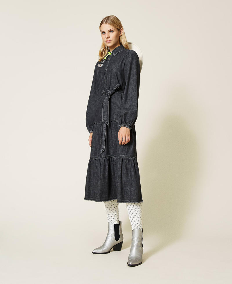 Abito lungo 'Diamond' in jeans Denim Nero Donna 212AT2182-0T