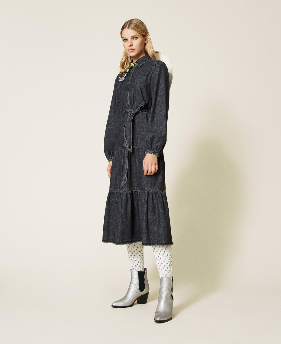 Abito lungo 'Diamond' in jeans Denim Nero Donna 212AT2182-0T