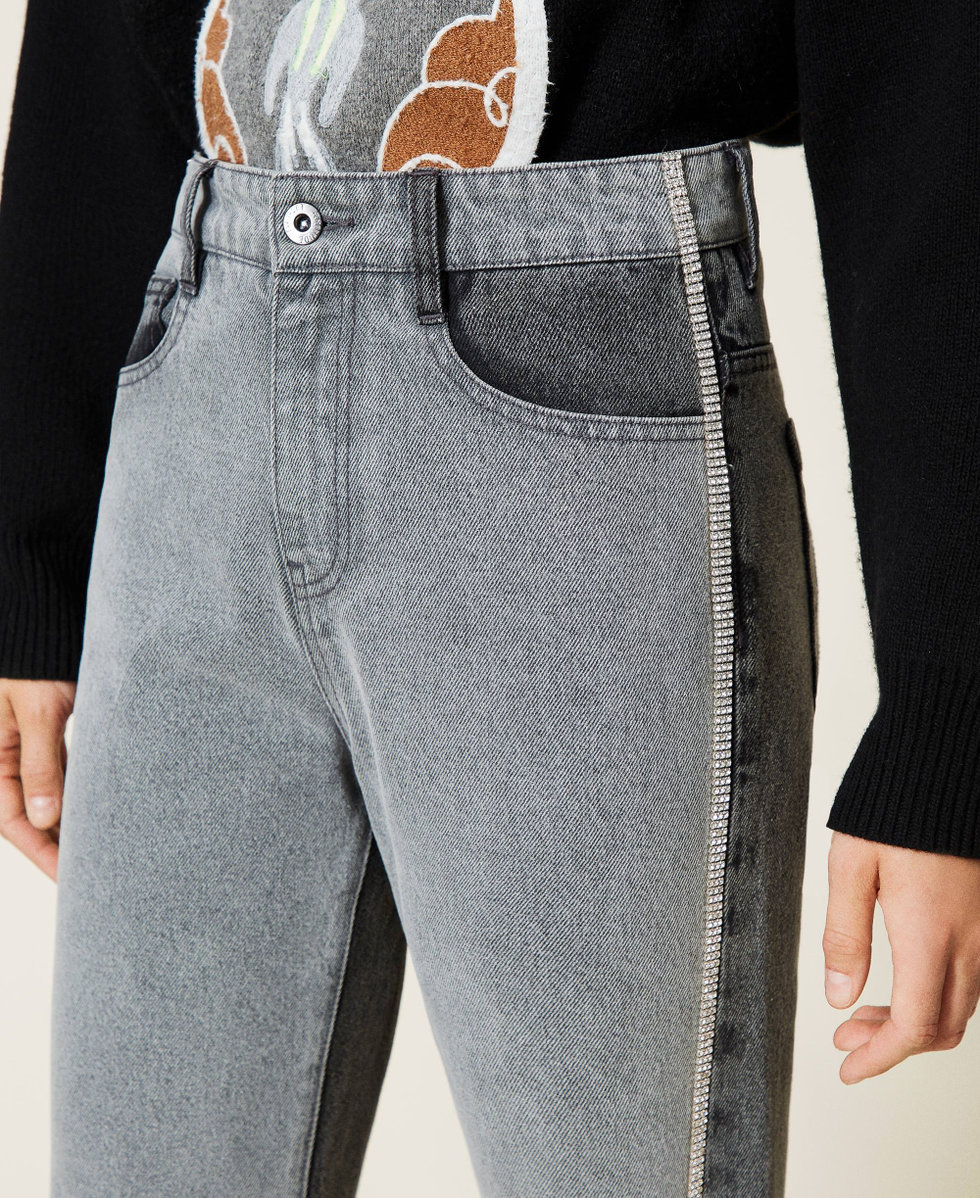 Grey jeans with black side stripe new arrivals