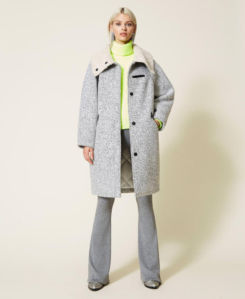 Boucle grey coat outlet