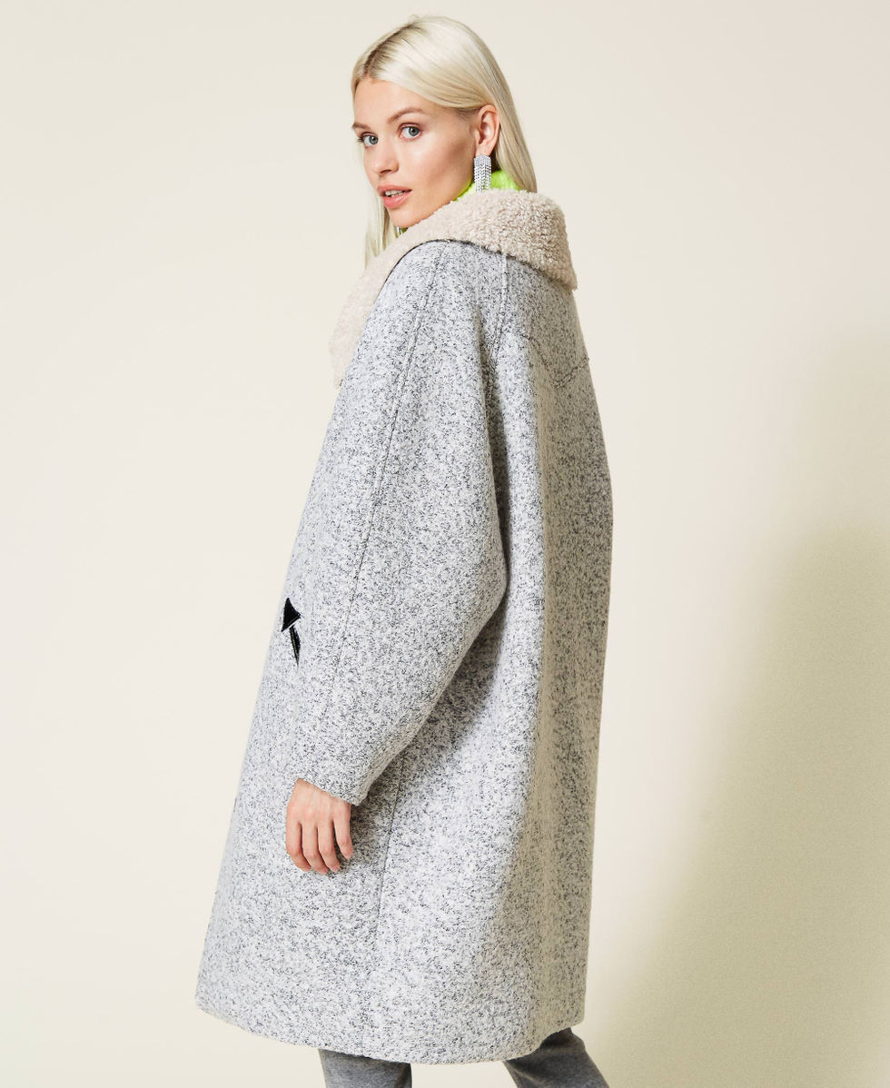 Grey boucle coat sale