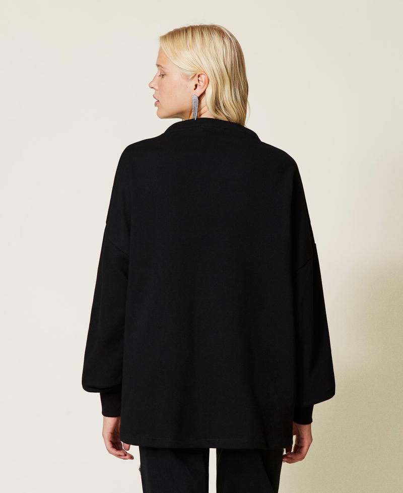 Felpa con logo ricamato Nero Donna 212AT2292-03
