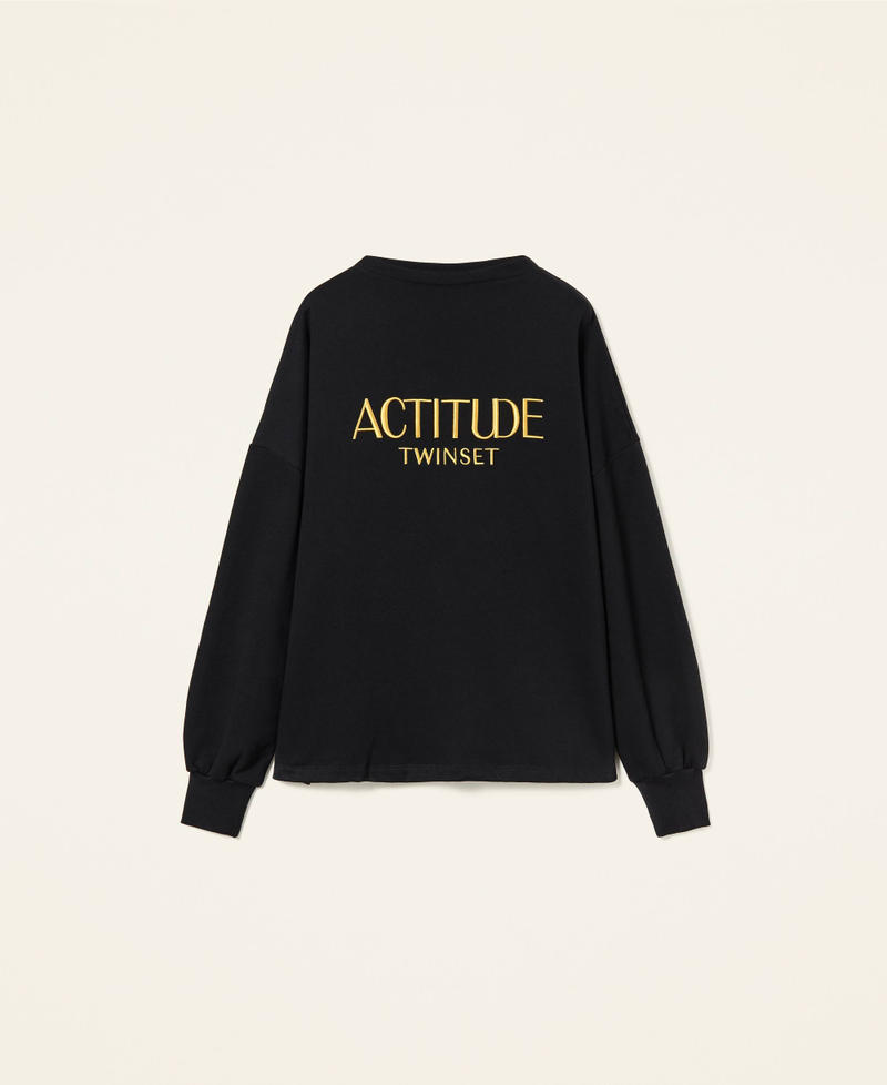 Sweatshirt with logo embroidery Black Woman 212AT2292-0S